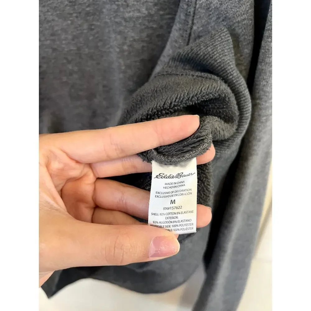 Eddie Bauer Gray Fleece Lined Crewneck Sweatshirt Men’s Medium